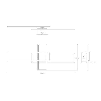 Zuma Line - Dimbare LED Plafondlamp LED/55W/230V 3000-6000K zwart/goud + afstandsbediening