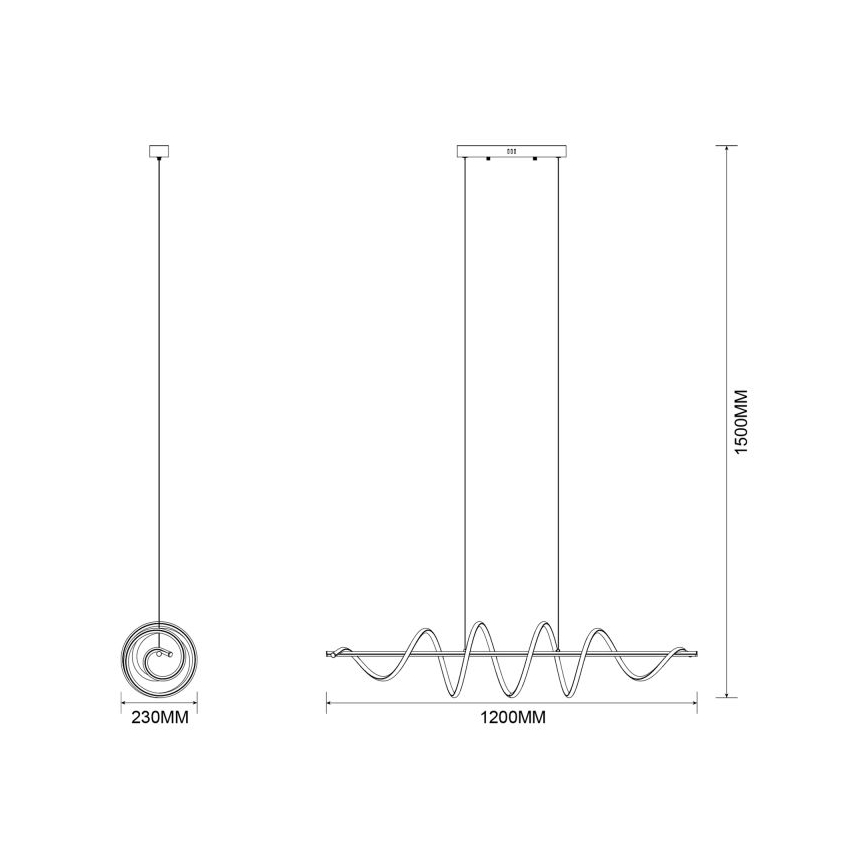 Zuma Line - LED-kroonluchter aan kabel LED/60W/230V zwart