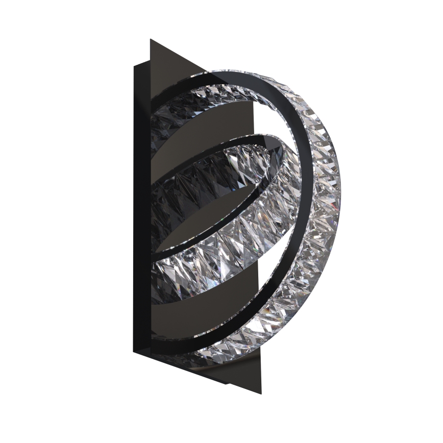 Zuma Line - LED Dimbaar kristal wandlamp LED/18W/230V 2700-6000K zwart + afstandsbediening