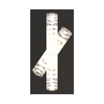 Zuma Line - LED Dimbaar kristal wandlamp LED/18W/230V 2700-6000K zwart + afstandsbediening