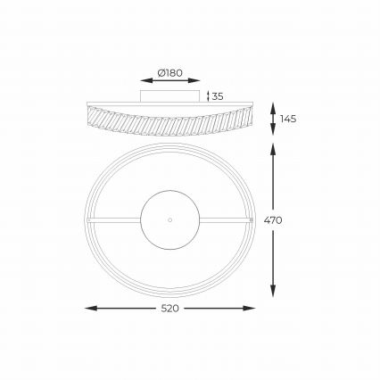 Zuma Line - Dimbare LED-plafondlamp LED/36W/230V Ø 52 cm roségoud