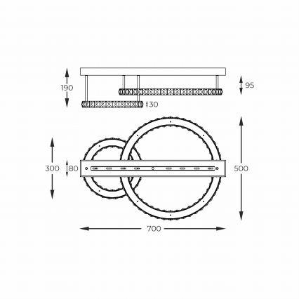 Zuma Line - Dimbare LED-plafondlamp LED/36W/230V goudkleurig