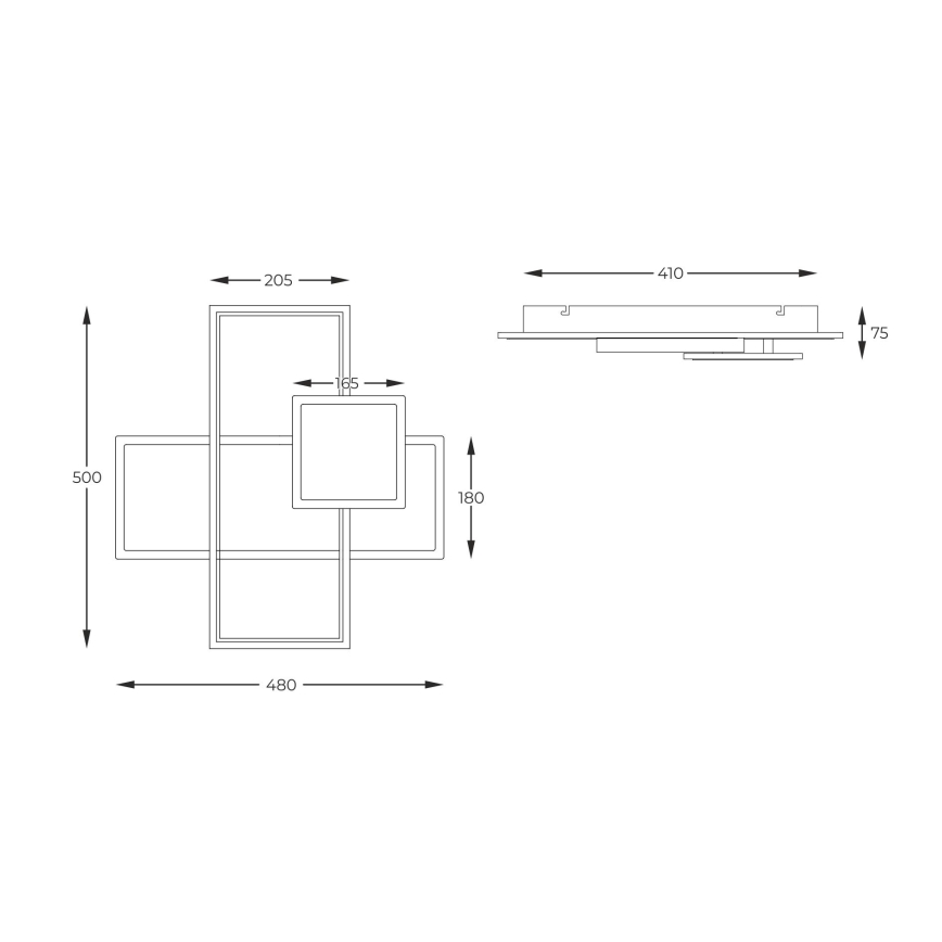 Zuma Line - Dimbare LED Plafondlamp LED/46W/230V zwart