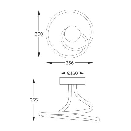 Zuma Line - Dimbare LED bevestigde hanglamp LED/26W/230V zwart