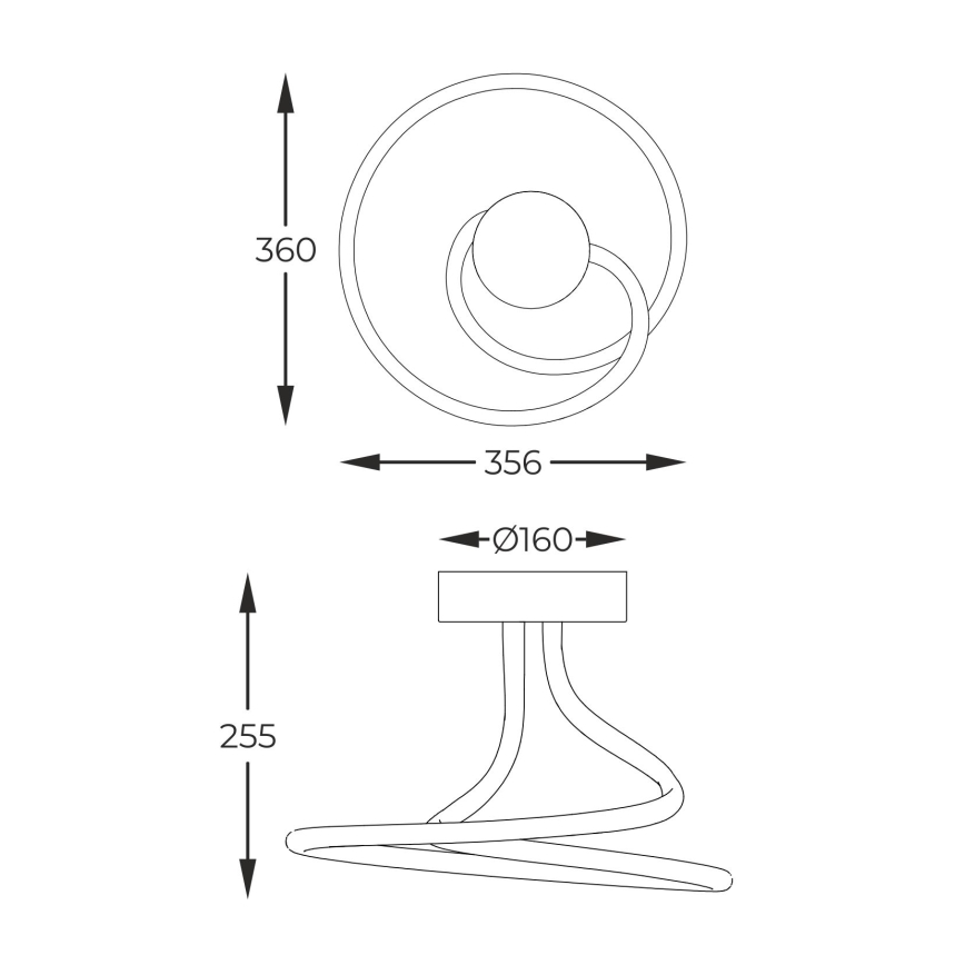Zuma Line - Dimbare LED bevestigde hanglamp LED/26W/230V zwart