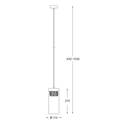 Zuma Line - Kristallen Hanglamp aan een koord 1xG9/28W/230V