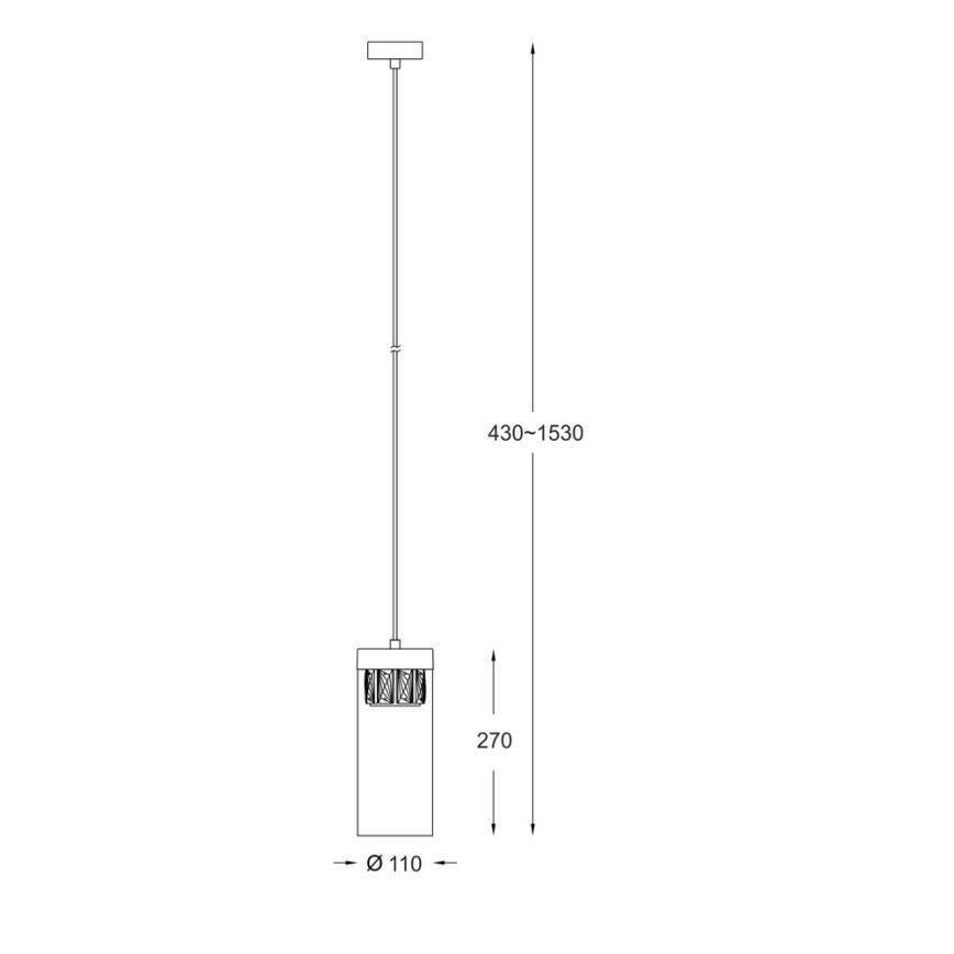Zuma Line - Kristallen Hanglamp aan een koord 1xG9/28W/230V