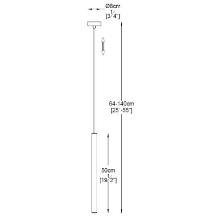 Zuma Line - LED Hanglamp aan een koord LED/5W/230V zwart glanzend chroom
