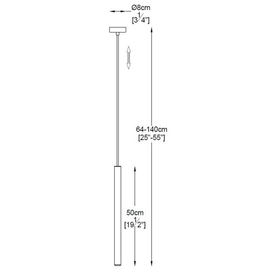 Zuma Line - LED Hanglamp aan een koord LED/5W/230V zwart glanzend chroom