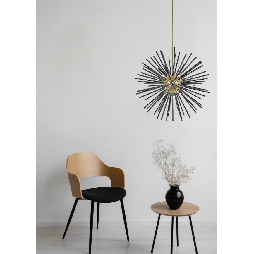 Zuma Line - Hanglamp met vaste pendel 9xG9/42W/230V goud/zwart