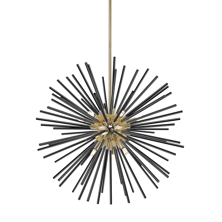 Zuma Line - Hanglamp met vaste pendel 9xG9/42W/230V goud/zwart