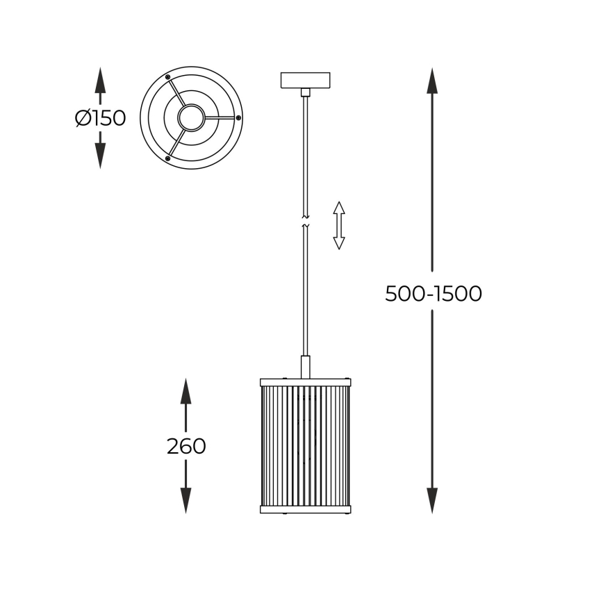 Zuma Line - Hanglamp aan een koord 1xE14/40W/230V glanzend chroom