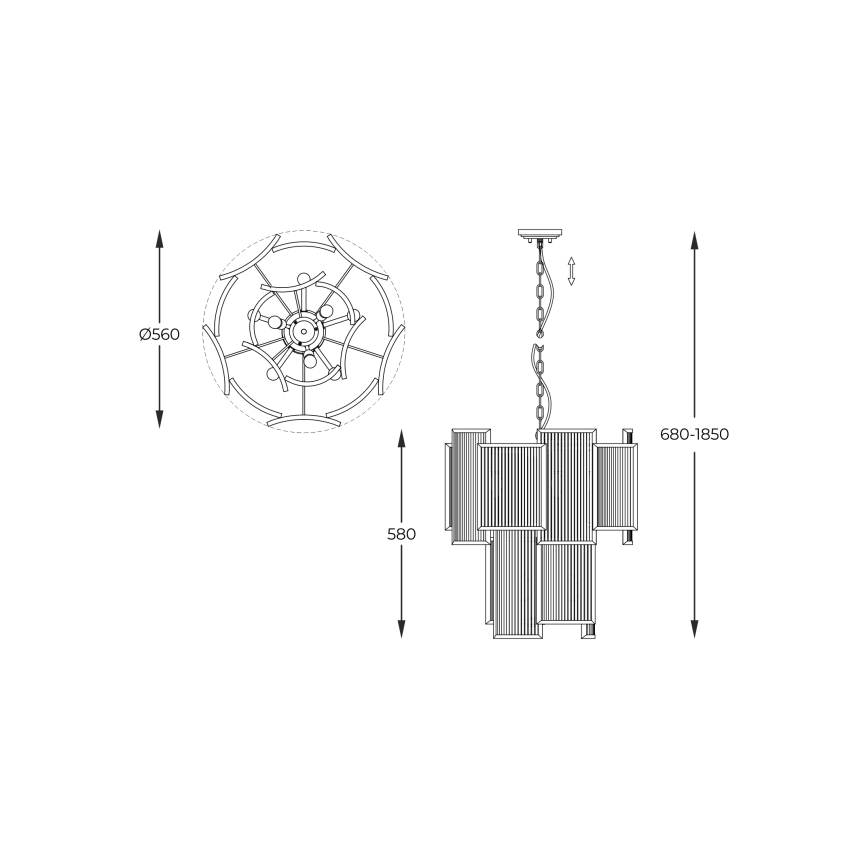 Zuma Line - Hanglamp aan een ketting 8xE14/60W/230V glanzend chroom