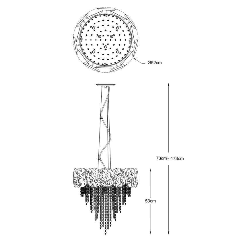 Zuma Line - Kroonluchter aan kabel 7xG9/28W/230V goud