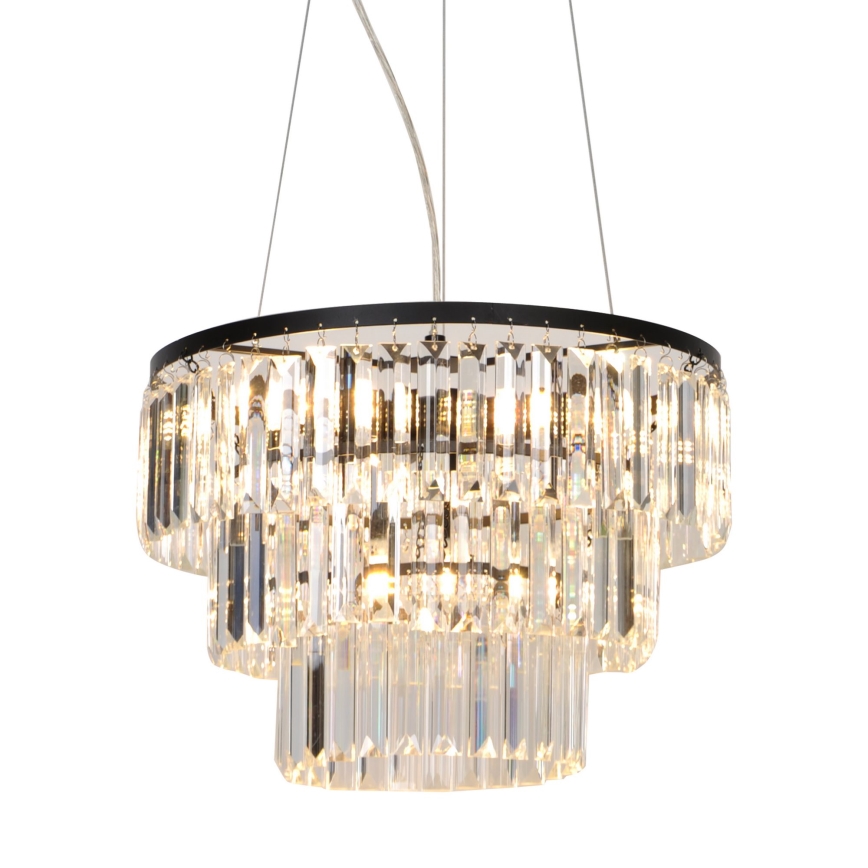 Zuma Line - Kristallen hanglamp aan een koord 4xE14/40W/230V zwart