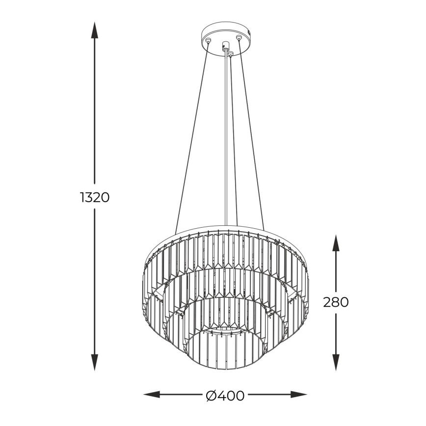 Zuma Line - Kristallen hanglamp aan een koord 4xE14/40W/230V zwart