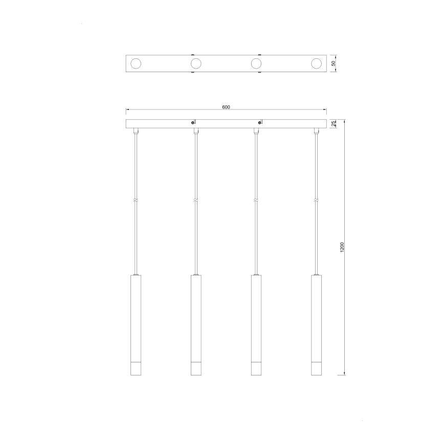 Zuma Line - Hanglamp aan kabel 4xG9/5W/230V goudkleurig