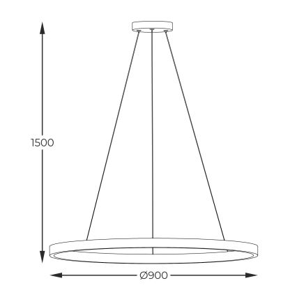 Zuma Line - LED-kroonluchter aan kabel LED/40W/230V 3000/4000/6000K Ø 90 cm zwart