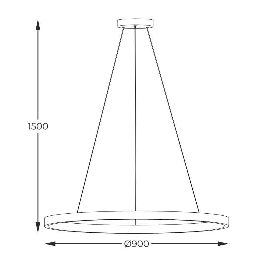 Zuma Line - LED-kroonluchter aan kabel LED/40W/230V 3000/4000/6000K Ø 90 cm zwart