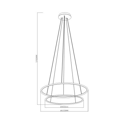 Zuma Line - LED Hanglamp aan een koord LED/40W/230V zwart