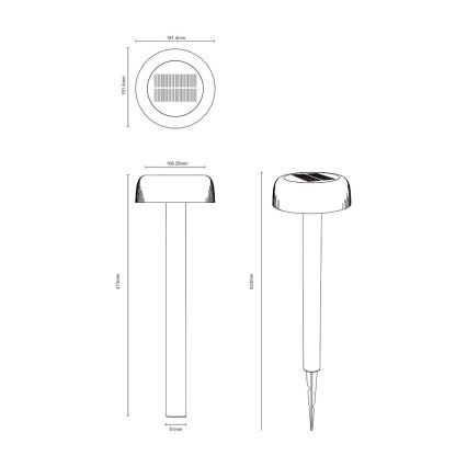 Zuma Line - LED Solar lamp LED/2,5W/2000 mAh IP44 zwart