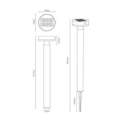 Zuma Line - LED Solar lamp met bewegings- en schemersensor LED/4,5W/2000 mAh IP44 zwart