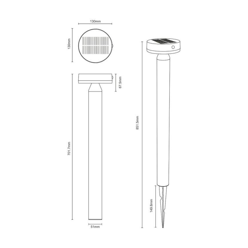 Zuma Line - LED Solar lamp met bewegings- en schemersensor LED/4,5W/2000 mAh IP44 zwart