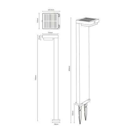 Zuma Line - LED Solar lamp met bewegings- en schemersensor LED/4,5W/2000 mAh IP44 zwart