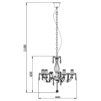 Zuma Line - Hanglamp aan een ketting 5xE14/40W/230V