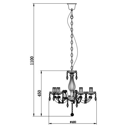 Zuma Line - Hanglamp aan een ketting 5xE14/40W/230V zwart