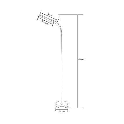Zuma Line - LED Dimbare Vloerlamp LED/10W/230V 3000/4500/6500K wit
