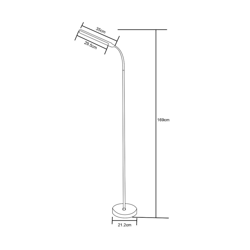 Zuma Line - LED Dimbare Vloerlamp LED/10W/230V 3000/4500/6500K wit