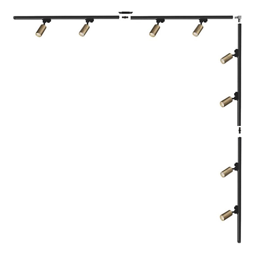 Zuma Line - Spot in railsysteem 8xGU10/35W/230V zwart/goud