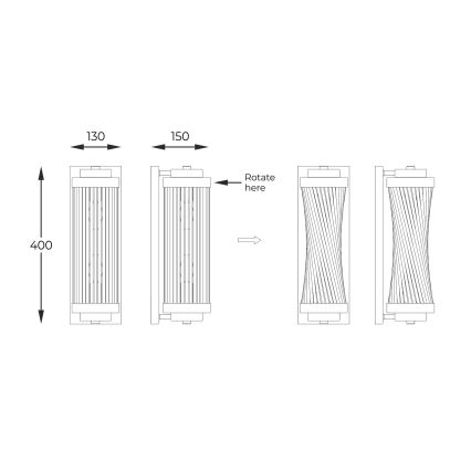 Zuma Line - Wandlamp 2xE14/60W/230V goud