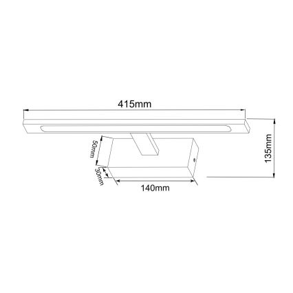 Zuma Line - LED Badkamer spiegelverlichting LED/12W/230V 41 cm IP44 zwart