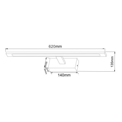 Zuma Line - LED Badkamer spiegelverlichting LED/20W/230V 62 cm IP44 glanzend chroom