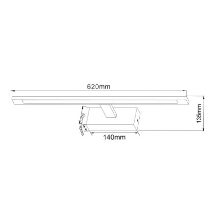 Zuma Line - LED Badkamer spiegelverlichting LED/20W/230V 62 cm IP44 goud