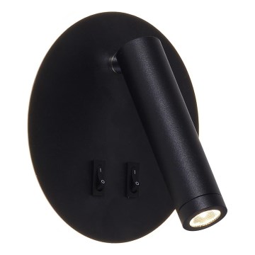 Zuma Line - Wandspot LED/5,5W/230V 4000K + LED/2,5W 3000K zwart