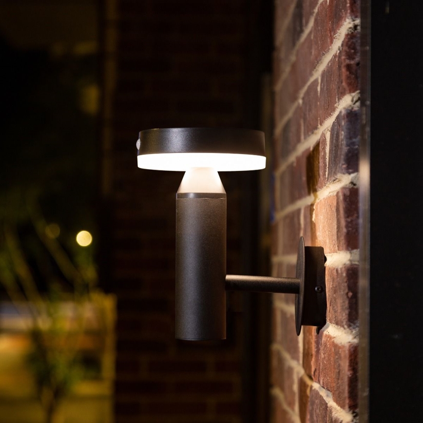 Zuma Line - LED Solar wand lamp met bewegings- en schemersensor LED/4,5W/2000 mAh IP44 zwart