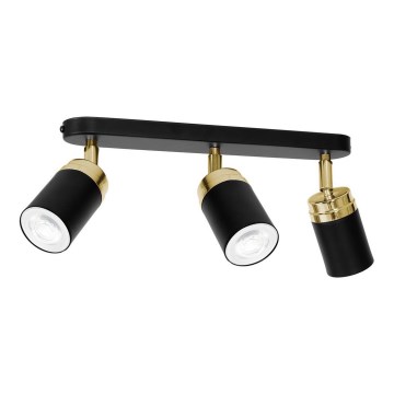 Zwart Goudkleurige Spot Verlichting RENO 3x GU10 / 60W / 230V