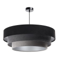 Zwart Grijze Kroonluchter aan een koord TRINITI 1x E27 / 60W / 230V