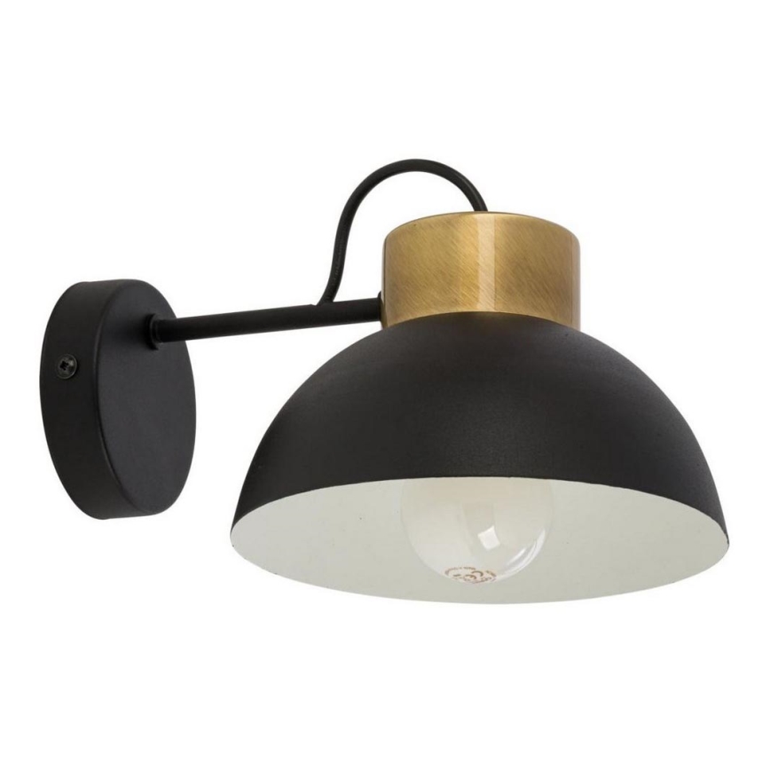 Zwart Koperen Wandlamp TEDI 1x E27 / 60W / 230V