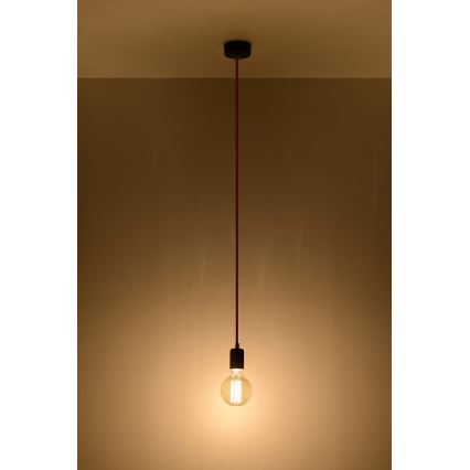 Zwart Rode Hanglamp aan koord EDISON 1x E27 / 60W / 230V