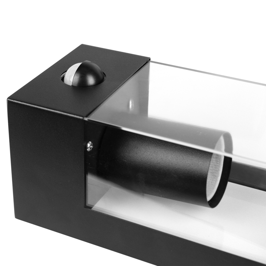 Buitenwandlamp met bewegings- en schemersensor 1xE27/15W/230V IP44 zwart