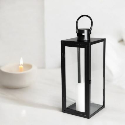 Zwarte decoratieve lantaarn 38 cm