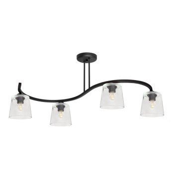 Zwarte Doorzichte Opbouw plafondlamp LUCEA 4x E27 / 15W / 230V