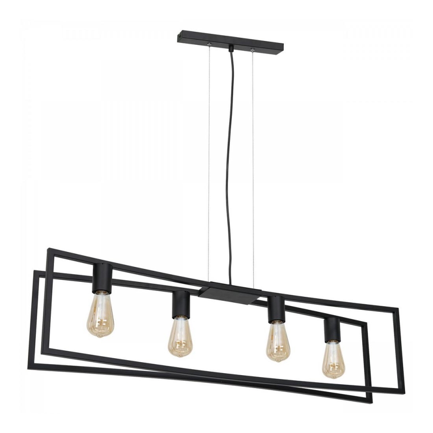 Zwarte Eettafel Hanglamp TUNJA 4x E27 / 60W / 230V