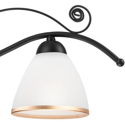 Zwarte Hanglamp aan ketting RETRO II 3x E27 / 60W / 230V