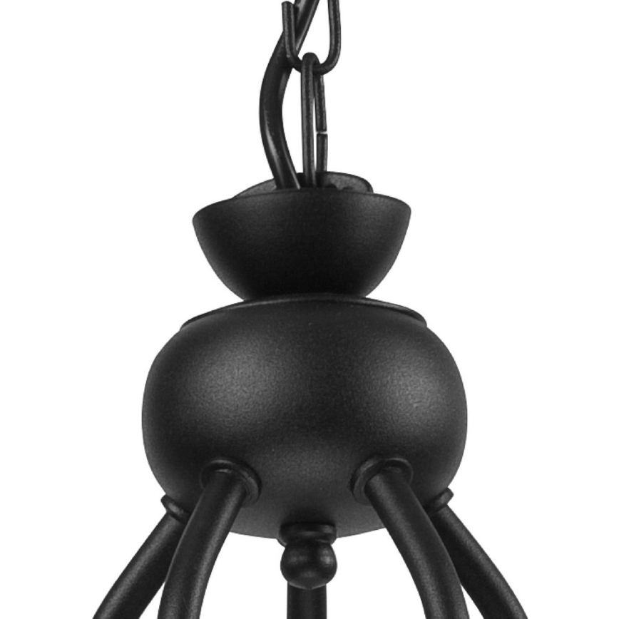 Zwarte Hanglamp aan ketting RETRO II 5x E27 / 60W / 230V