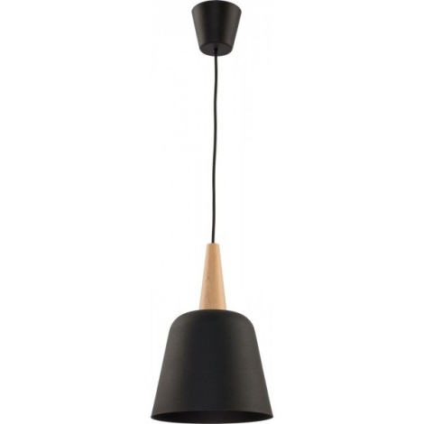 Zwarte Hanglamp aan koord DONG 1x E27 / 60W / 230V